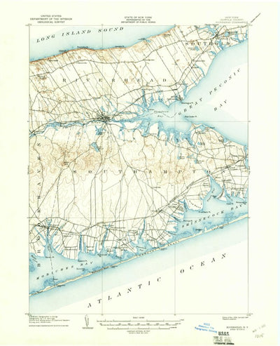 United States Geological Survey Riverhead, NY (1904, 62500-Scale) digital map