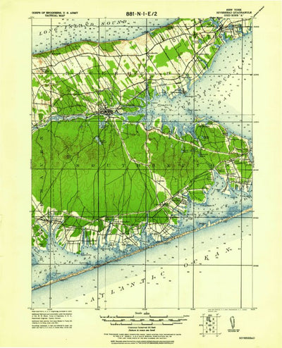 United States Geological Survey Riverhead, NY (1943, 62500-Scale) digital map