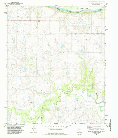United States Geological Survey Riverland Cemetery, TX-OK (1985, 24000-Scale) digital map