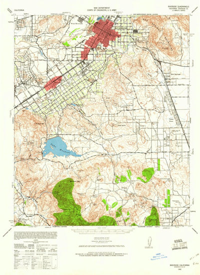 United States Geological Survey Riverside, CA (1942, 62500-Scale) digital map