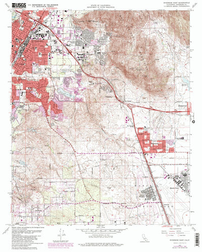 United States Geological Survey Riverside East, CA (1967, 24000-Scale) digital map