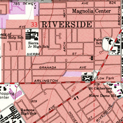 United States Geological Survey Riverside West, CA (1967, 24000-Scale) digital map