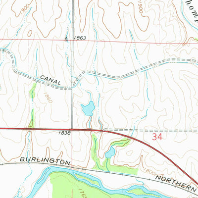 United States Geological Survey Riverton, NE-KS (1974, 24000-Scale) digital map