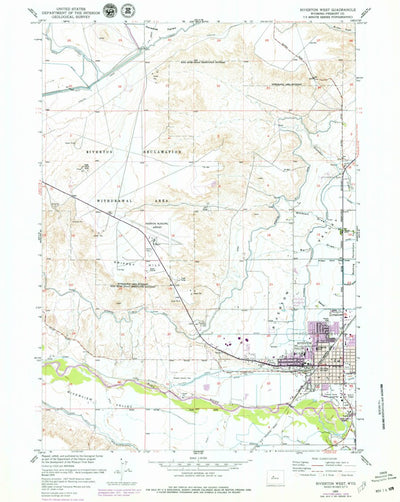 United States Geological Survey Riverton West, WY (1959, 24000-Scale) digital map