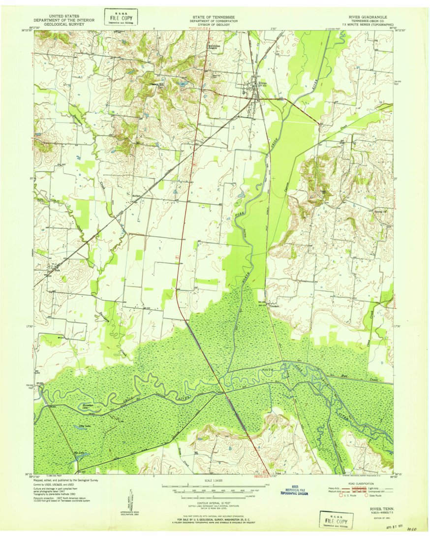 Rives, TN (1951, 24000-Scale) Map by United States Geological Survey ...