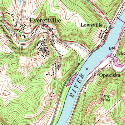 United States Geological Survey Rivesville, WV (1960, 24000-Scale) digital map