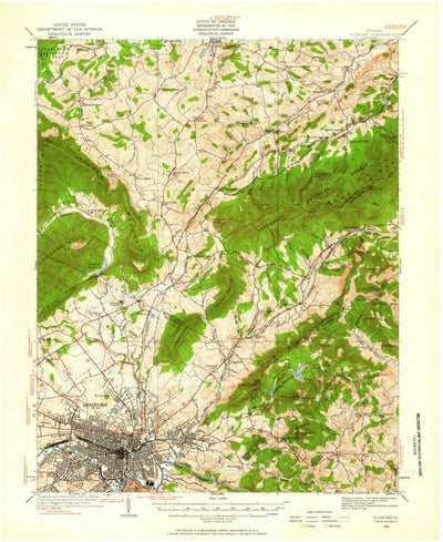 United States Geological Survey Roanoke, VA (1929, 62500-Scale) digital map