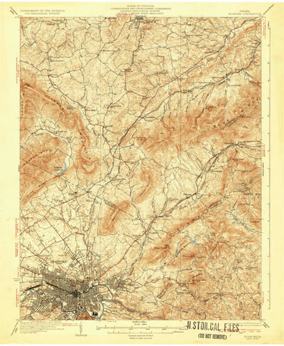 United States Geological Survey Roanoke, VA (1933, 62500-Scale) digital map