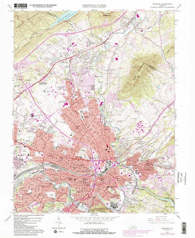 United States Geological Survey Roanoke, VA (1963, 24000-Scale) digital map