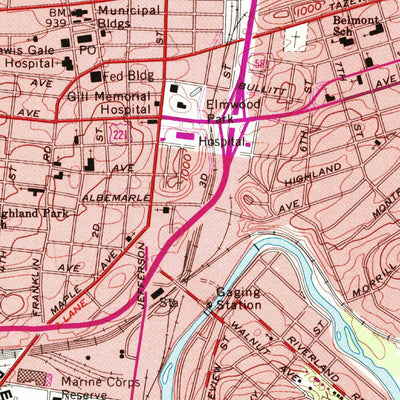 United States Geological Survey Roanoke, VA (1963, 24000-Scale) digital map