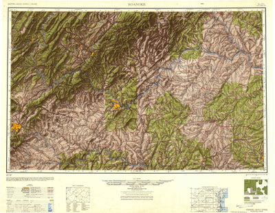 United States Geological Survey Roanoke, VA-WV (1947, 250000-Scale) digital map