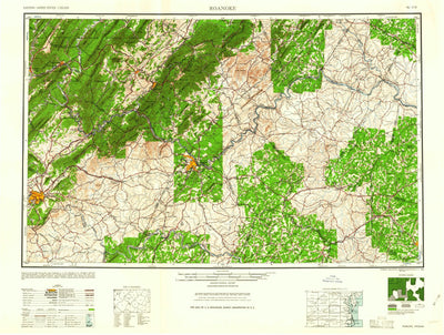 United States Geological Survey Roanoke, VA-WV (1959, 250000-Scale) digital map