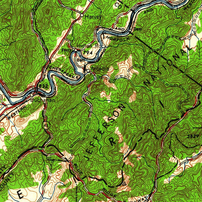 United States Geological Survey Roanoke, VA-WV (1959, 250000-Scale) digital map