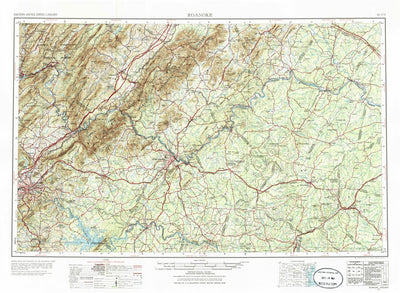 United States Geological Survey Roanoke, VA-WV (1971, 250000-Scale) digital map