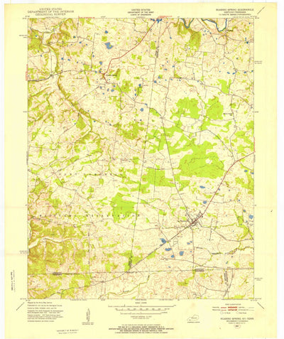 United States Geological Survey Roaring Spring, KY-TN (1951, 24000-Scale) digital map