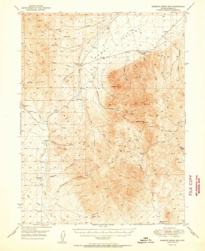 United States Geological Survey Roberts Creek Mountain, NV (1951, 62500-Scale) digital map