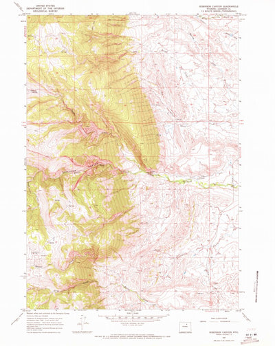 United States Geological Survey Robinson Canyon, WY (1967, 24000-Scale) digital map