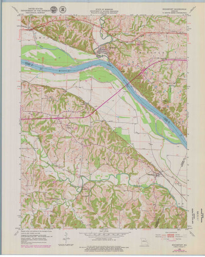 United States Geological Survey Rocheport, MO (1952, 24000-Scale) digital map