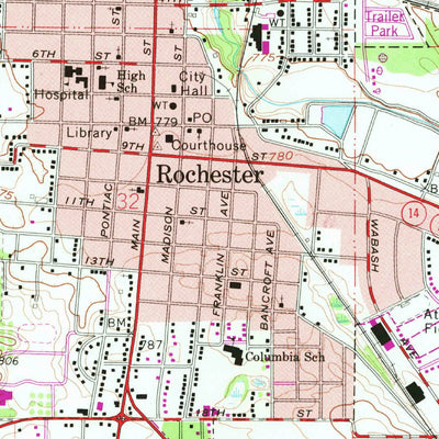 United States Geological Survey Rochester, IN (1962, 24000-Scale) digital map