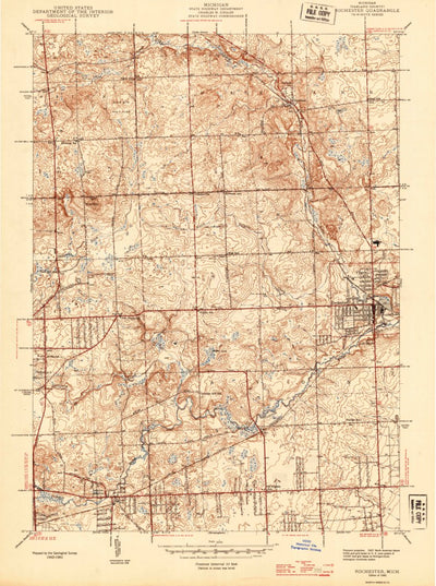 United States Geological Survey Rochester, MI (1945, 24000-Scale) digital map