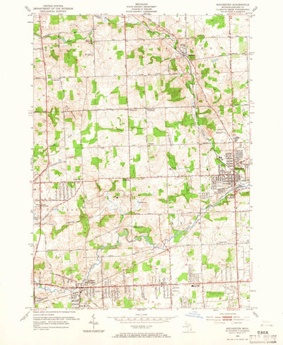 United States Geological Survey Rochester, MI (1952, 24000-Scale) digital map