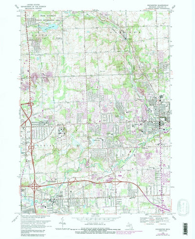 United States Geological Survey Rochester, MI (1968, 24000-Scale) digital map