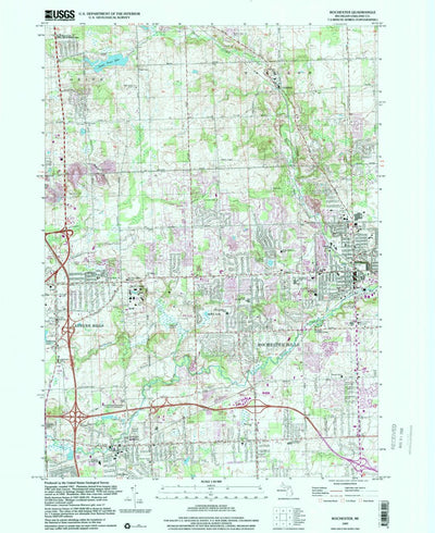 United States Geological Survey Rochester, MI (1997, 24000-Scale) digital map
