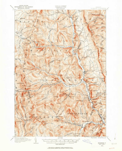 United States Geological Survey Rochester, VT (1915, 62500-Scale) digital map