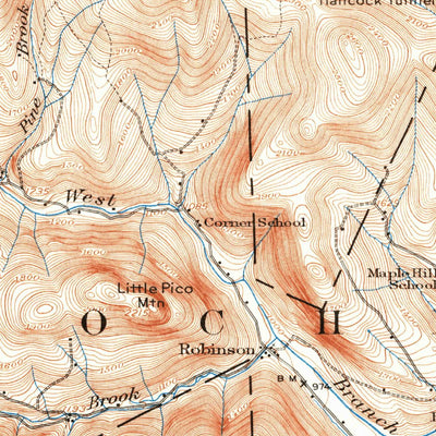 United States Geological Survey Rochester, VT (1915, 62500-Scale) digital map
