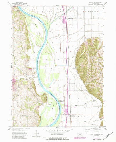 United States Geological Survey Rock Bluff, NE-IA (1956, 24000-Scale) digital map