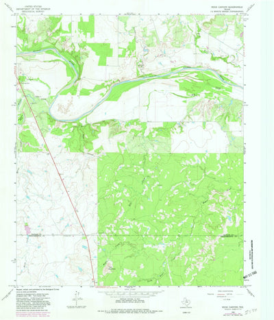 United States Geological Survey Rock Canyon, TX (1966, 24000-Scale) digital map