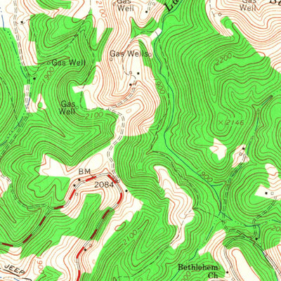 United States Geological Survey Rock Cave, WV (1966, 24000-Scale) digital map