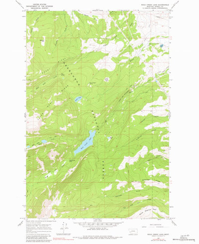 United States Geological Survey Rock Creek Lake, MT (1967, 24000-Scale) digital map