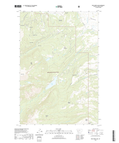 United States Geological Survey Rock Creek Lake, MT (2020, 24000-Scale) digital map