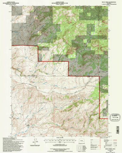 United States Geological Survey Rock Creek, WY (1992, 24000-Scale) digital map