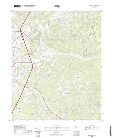 United States Geological Survey Rock Hill East, SC (2020, 24000-Scale) digital map