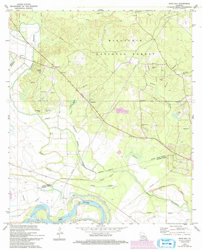 United States Geological Survey Rock Hill, LA (1972, 24000-Scale) digital map