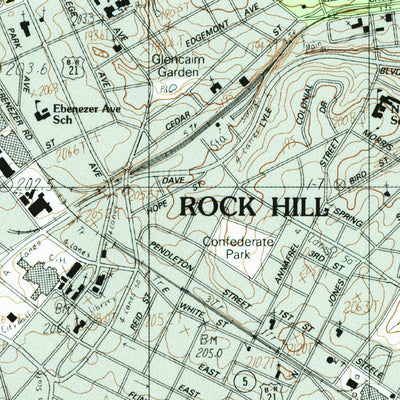 United States Geological Survey Rock Hill West, SC (1984, 24000-Scale) digital map