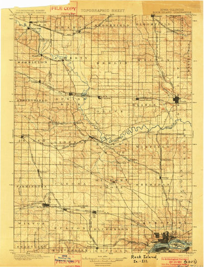 United States Geological Survey Rock Island, IA-IL (1901, 125000-Scale) digital map