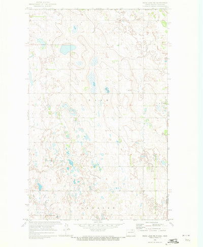 United States Geological Survey Rock Lake NE, ND (1969, 24000-Scale) digital map