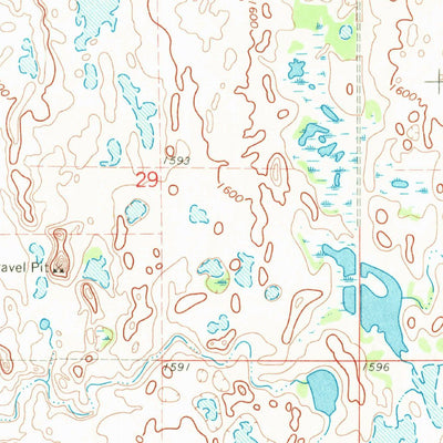 United States Geological Survey Rock Lake NE, ND (1969, 24000-Scale) digital map