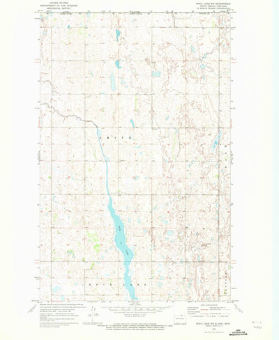 United States Geological Survey Rock Lake NW, ND (1969, 24000-Scale) digital map