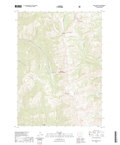 United States Geological Survey Rock Lake Peak, WY (2021, 24000-Scale) digital map