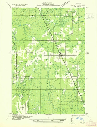 United States Geological Survey Rock, MI (1932, 31680-Scale) digital map