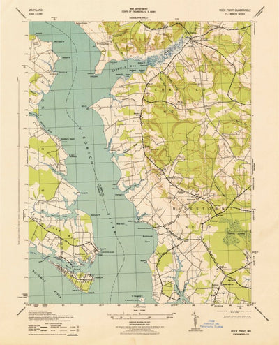 United States Geological Survey Rock Point, MD (1943, 31680-Scale) digital map