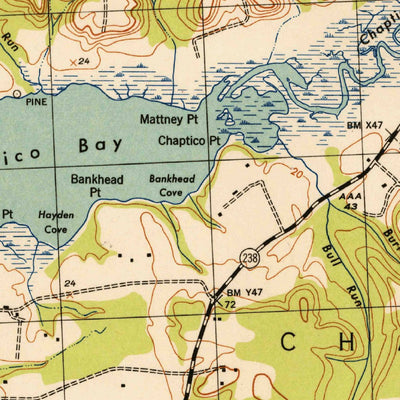 United States Geological Survey Rock Point, MD (1943, 31680-Scale) digital map