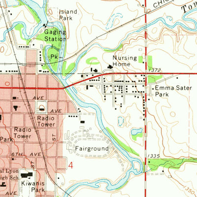 United States Geological Survey Rock Rapids, IA (1971, 24000-Scale) digital map