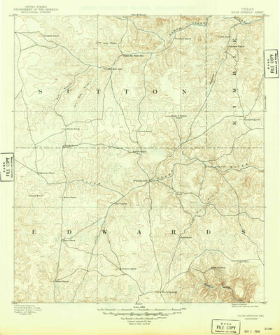 United States Geological Survey Rock Springs, TX (1893, 125000-Scale) digital map