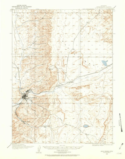 United States Geological Survey Rock Springs, WY (1908, 62500-Scale) digital map