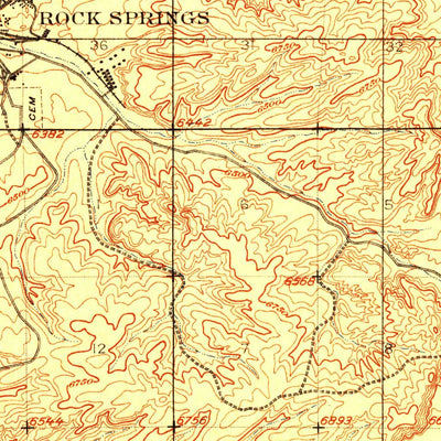 United States Geological Survey Rock Springs, WY (1910, 62500-Scale) digital map